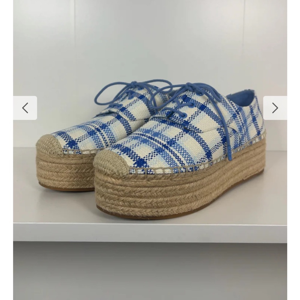 Tory Burch Blue and White Platform Sneakers